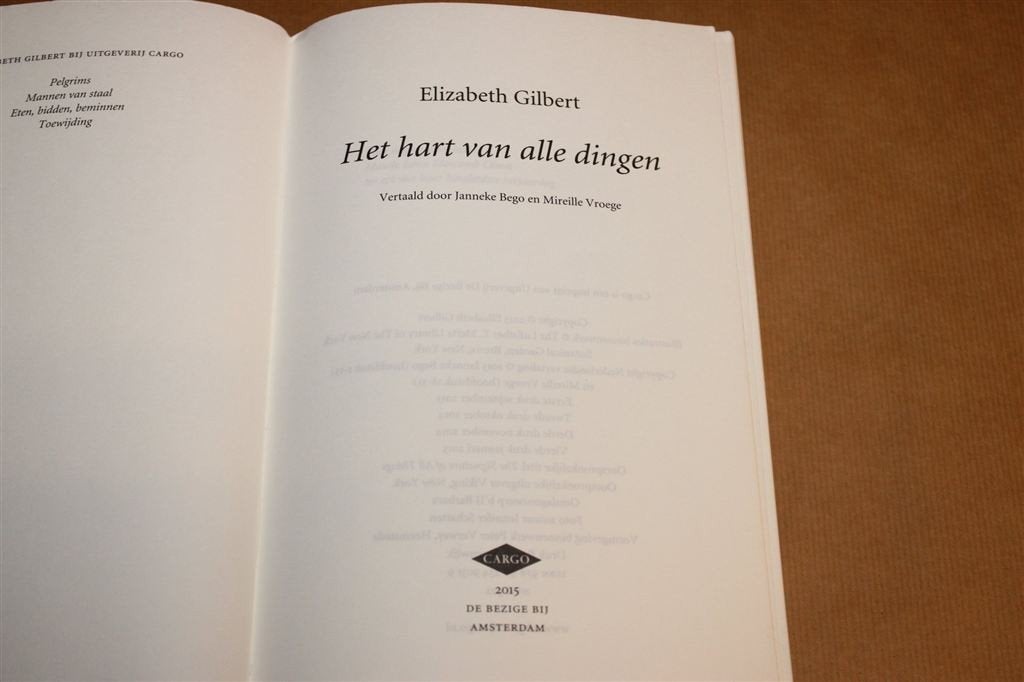 Het Hart van Alle Dingen — Elizabeth Gilbert, Roman 2015, Boeken, Ophalen of Verzenden, Gelezen