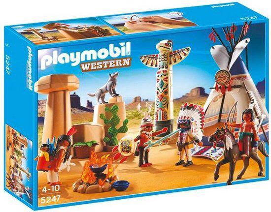 Playmobil indianen nieuw ongeopend 4010 5247 western, Ophalen of Verzenden, Nieuw, Complete set