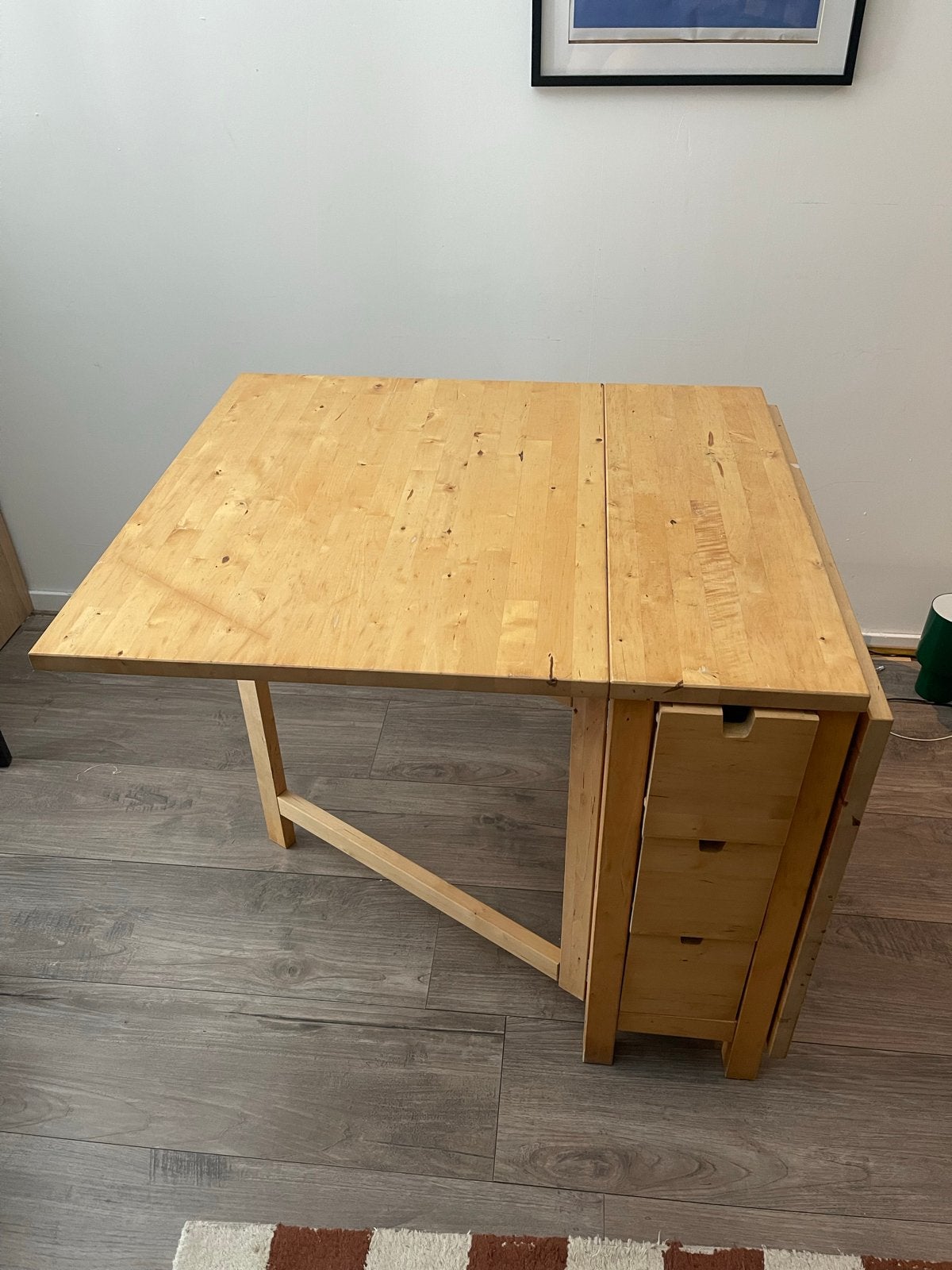 Ikea NORDEN klaptafel met 6 lades - Hout, Huis en Inrichting, Ophalen, Gebruikt, 100 tot 150 cm, 50 tot 100 cm