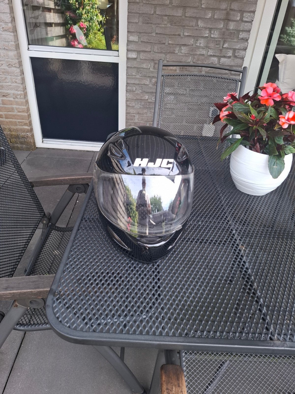 Te koop motorhelm merk HJC, Ophalen, Tweedehands, Integraalhelm, HJC