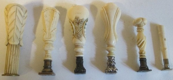 collectie antieke wax stempels in been en zilver, Antiek en Kunst, Verzenden