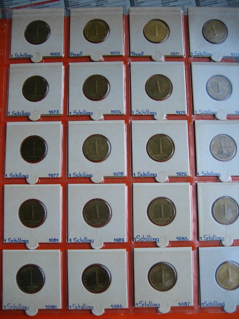 Oostenrijk .1 Schilling 20 stuks mooie kw. , versch. jaart., Ophalen of Verzenden, Oostenrijk, Setje