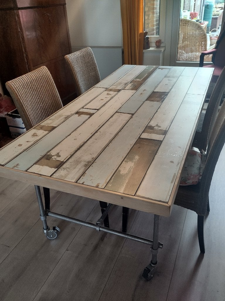 Eetkamertafel, Gebruikt, Piet Hein Eek, 50 tot 100 cm, Vijf personen of meer