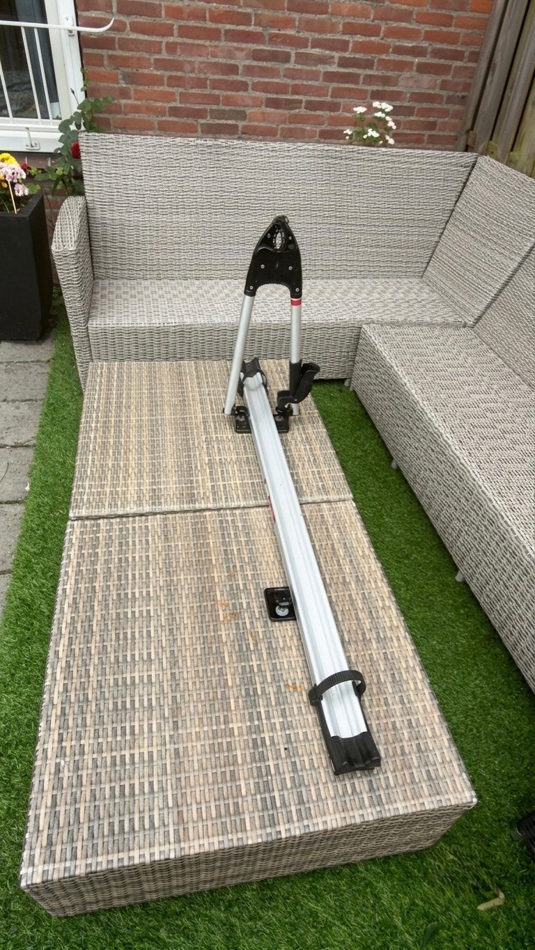 Fietsendrager Thule Dakfietsendrager, Auto diversen, Fietsendragers, Gebruikt, Dakdrager, 1 fiets, Brede banden, Elektrische fiets