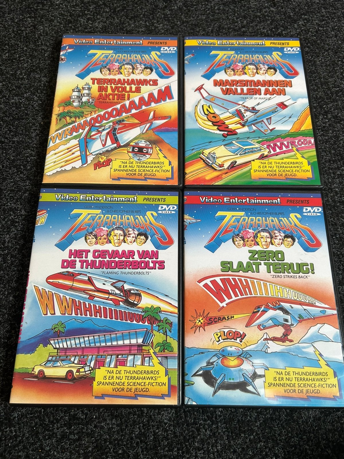 4 delen terrahawks serie op dvd 1983, Alle leeftijden, Ophalen of Verzenden, Gebruikt
