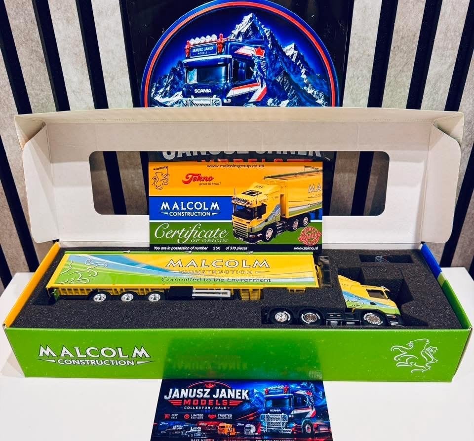 Scania WH Malcolm 2016 Tekno 1:50 (65466), Ophalen of Verzenden, Zo goed als nieuw, Bus of Vrachtwagen, Tekno