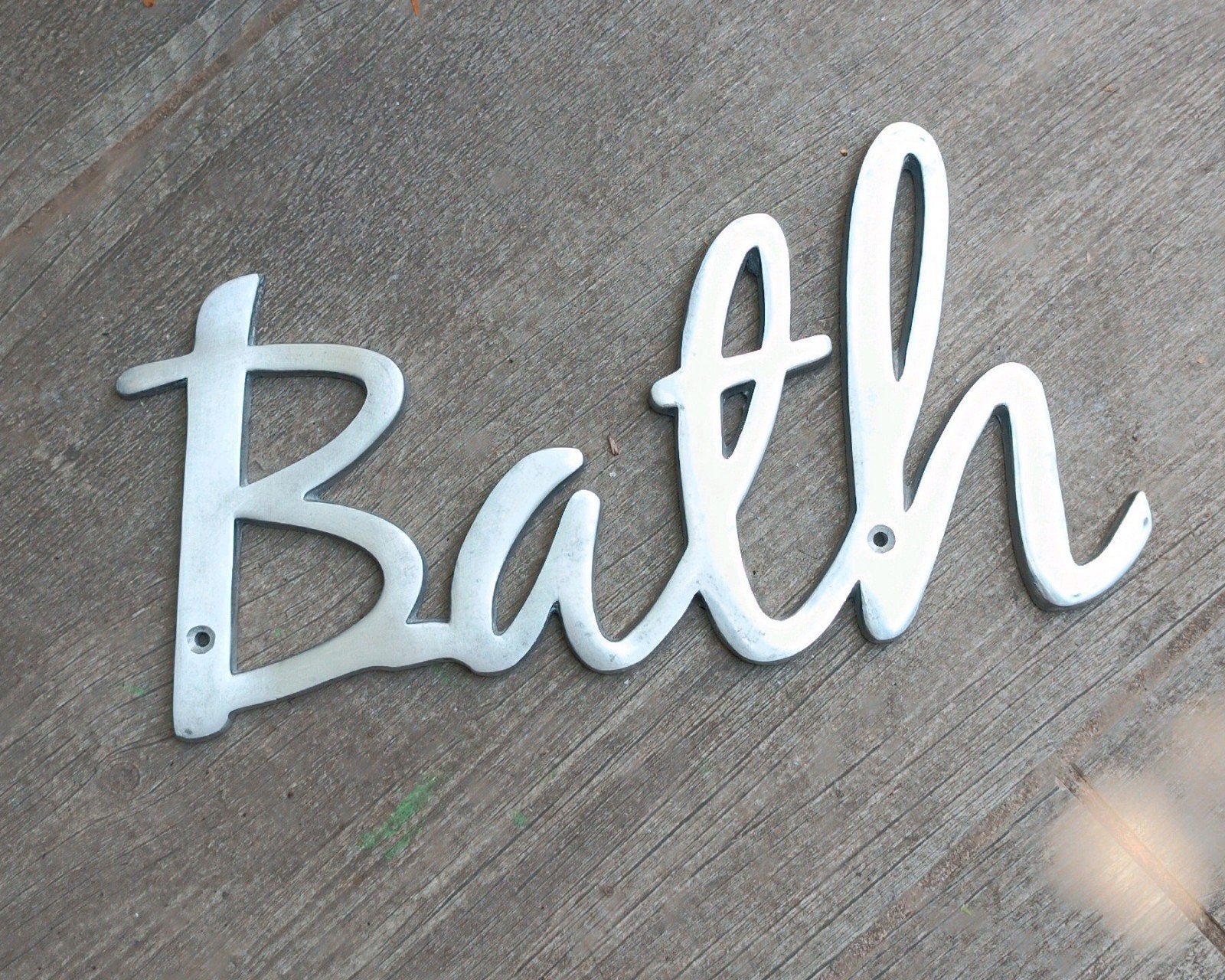 Metalen 'Bath' decoratie voor badkamer, Ophalen of Verzenden, Zo goed als nieuw