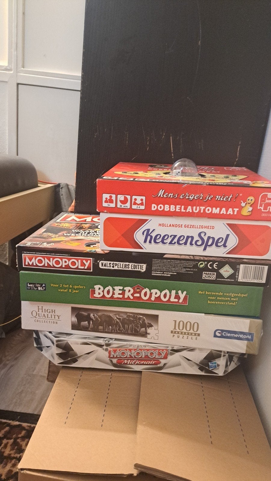 Diverse bordspellen en een puzzel, Vijf spelers of meer, Ophalen of Verzenden, Gebruikt, Jumbo, Parker, Clementoni