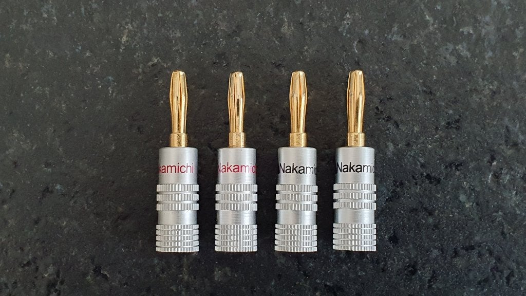 4 stuks vergulde banaanpluggen van Nakamichi, Audio, Tv en Foto, Ophalen, Zo goed als nieuw, Overige typen, Overige merken