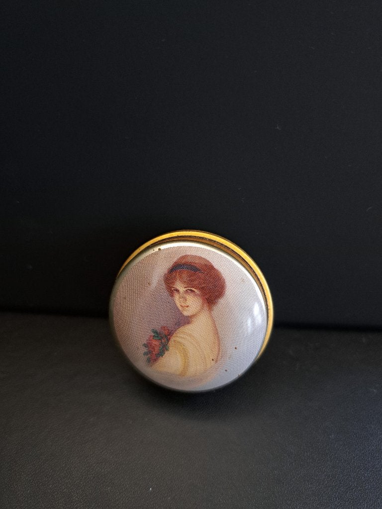 4advertenties=10 euro. Vintage Pillendoosje met Dame Portret, Antiek en Kunst, Curiosa en Brocante, Ophalen of Verzenden
