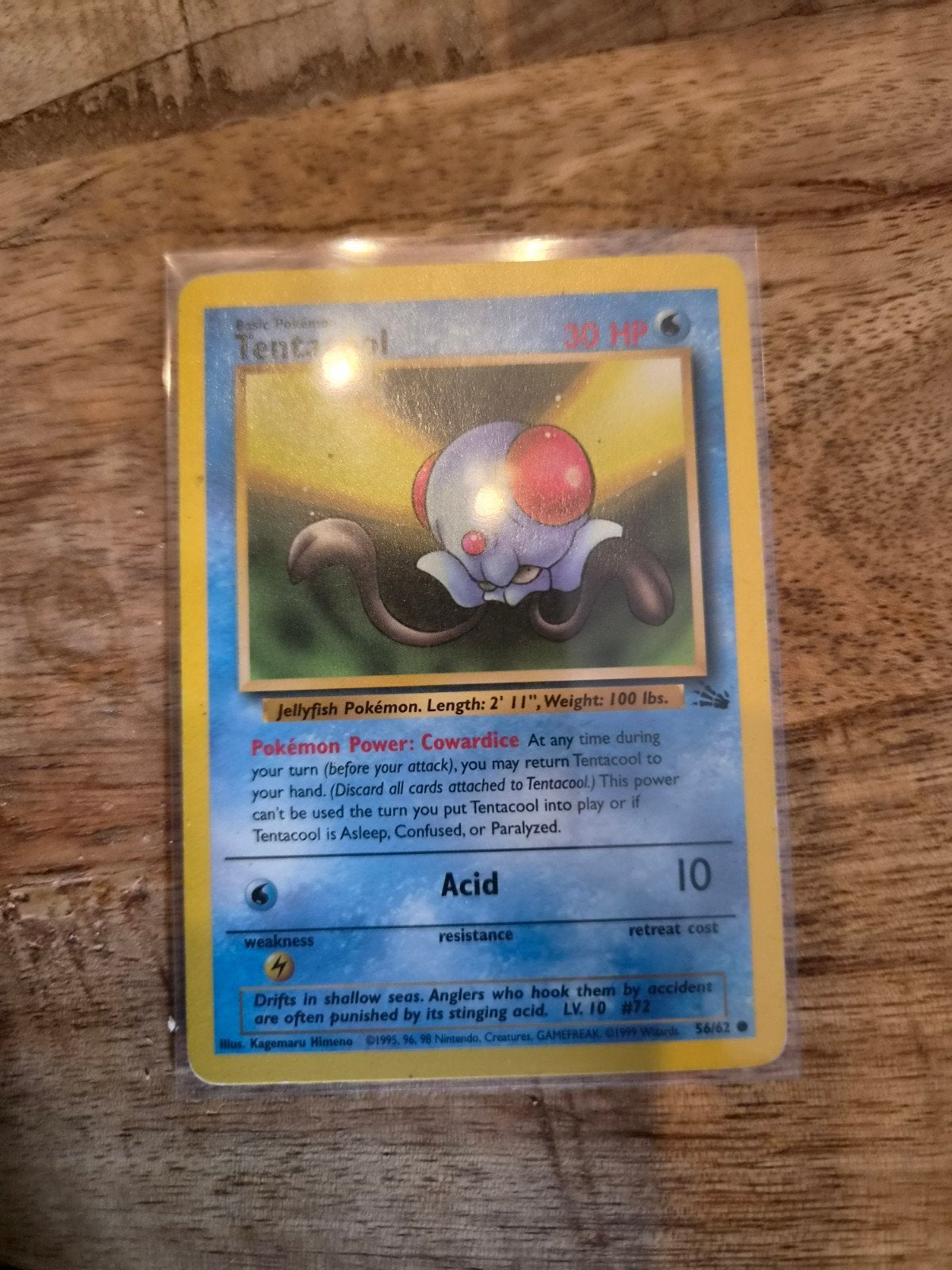Tentacool (Base Set) Pokémon kaart, Ophalen of Verzenden, Zo goed als nieuw, Losse kaart
