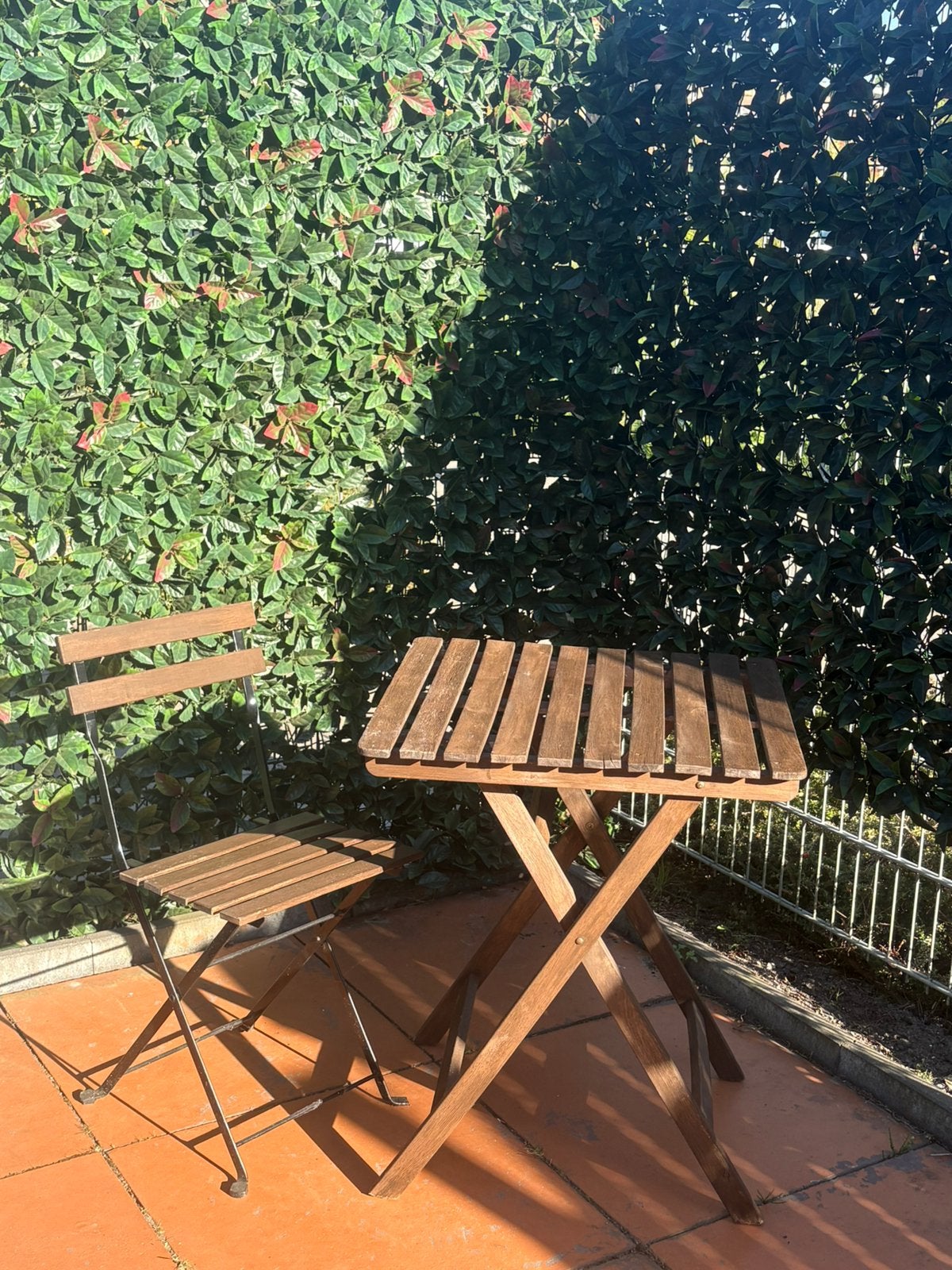 Bistro set, Tuin en Terras, Ophalen, Zo goed als nieuw, Hout