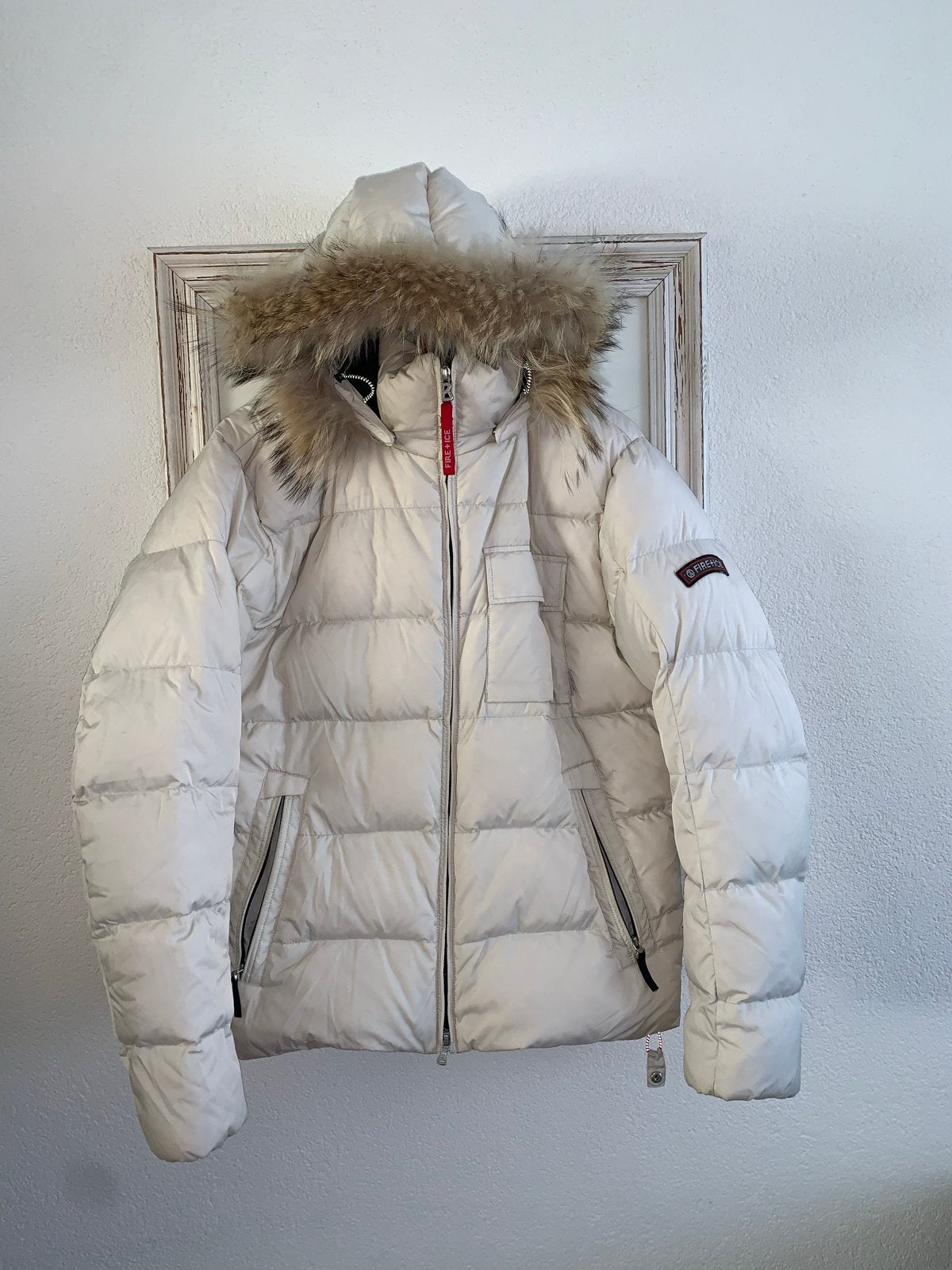 Bogner Fire+Ice donsjas ski jas  met echte bontkraag maat l, Ophalen of Verzenden, Zo goed als nieuw, Maat 52/54 (L), Wit