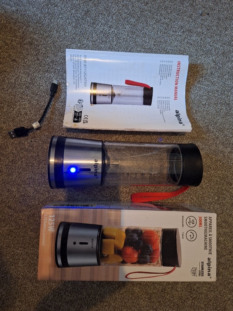 Alpina portable blender smoothie maker 300 ml, Witgoed en Apparatuur, Blenders, Ophalen of Verzenden, Zo goed als nieuw, Blender to go