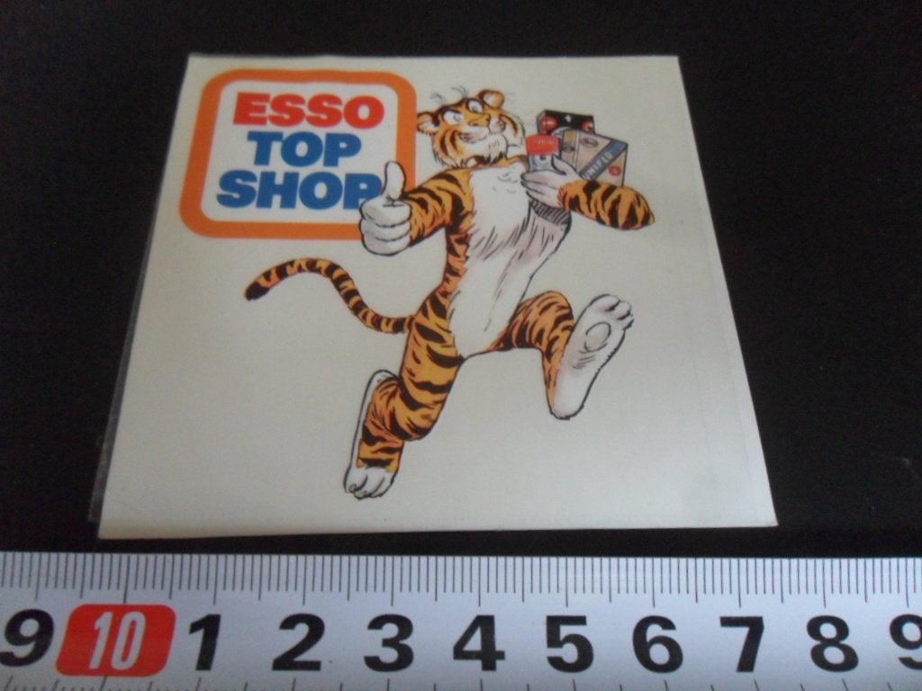 sticker auto - transparant ESSO TOP SHOP strip tijger *, Ophalen of Verzenden, Zo goed als nieuw