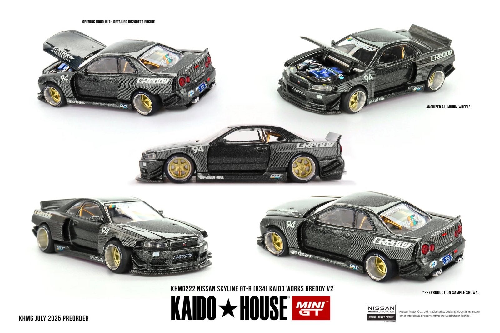Nissan Skyline GT-R (R34) Kaido Works GReddy V2, Www.rubensmodelautos.nl, Auto, Ophalen of Verzenden, Zo goed als nieuw