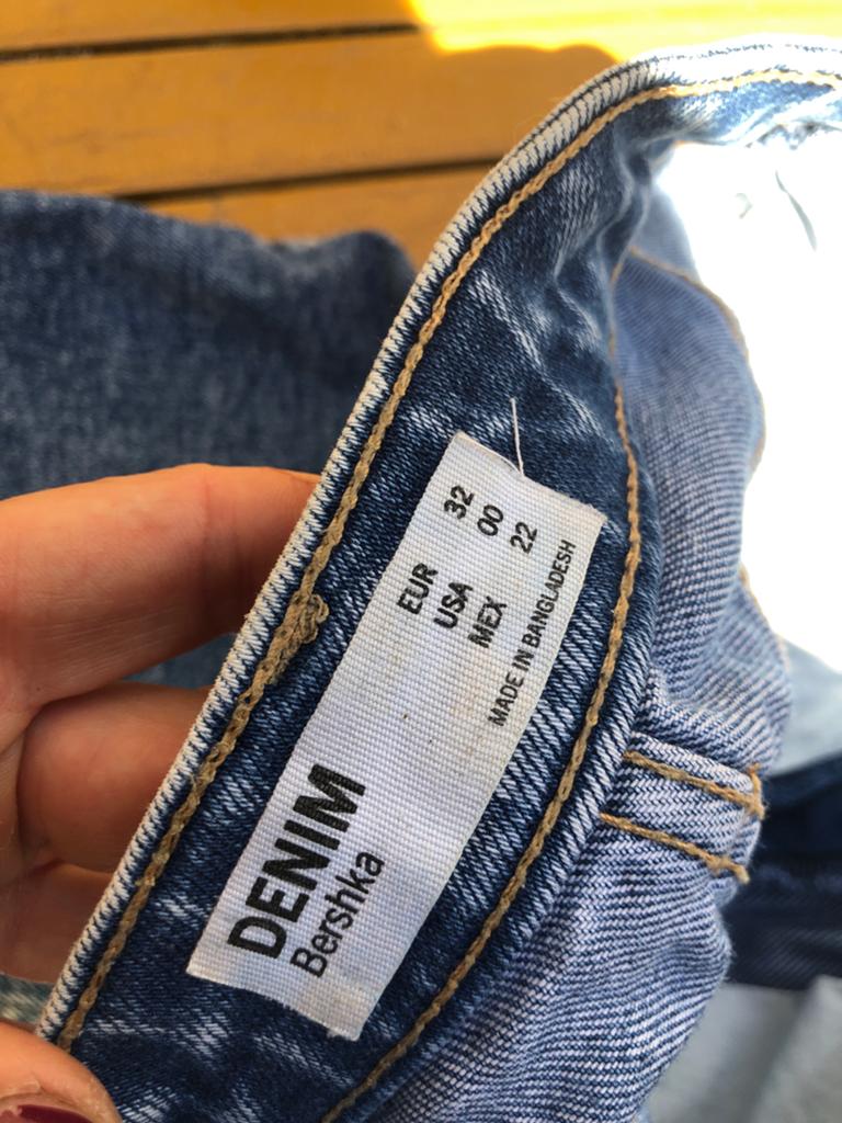 Bershka denim rokje, maat 32 (XS), Blauw, Ophalen of Verzenden, Maat 34 (XS) of kleiner, Gedragen