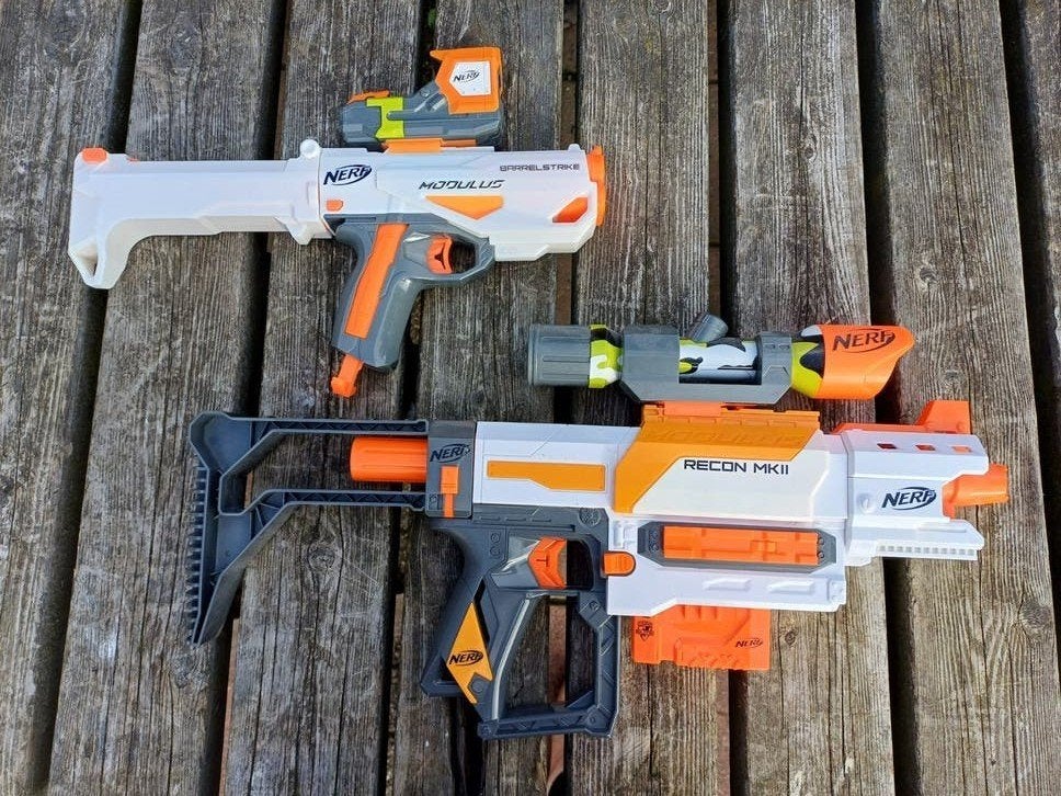 Nerf modulus Recon MKII en Barrelstrike, Ophalen of Verzenden, Gebruikt