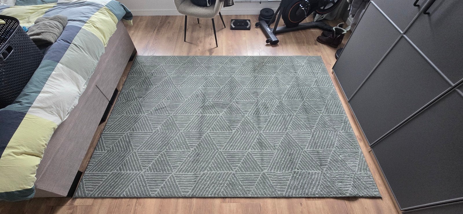 Modern vloerkleed met geometrisch patroon, Ophalen, Gebruikt, 150 tot 200 cm, 200 cm of meer