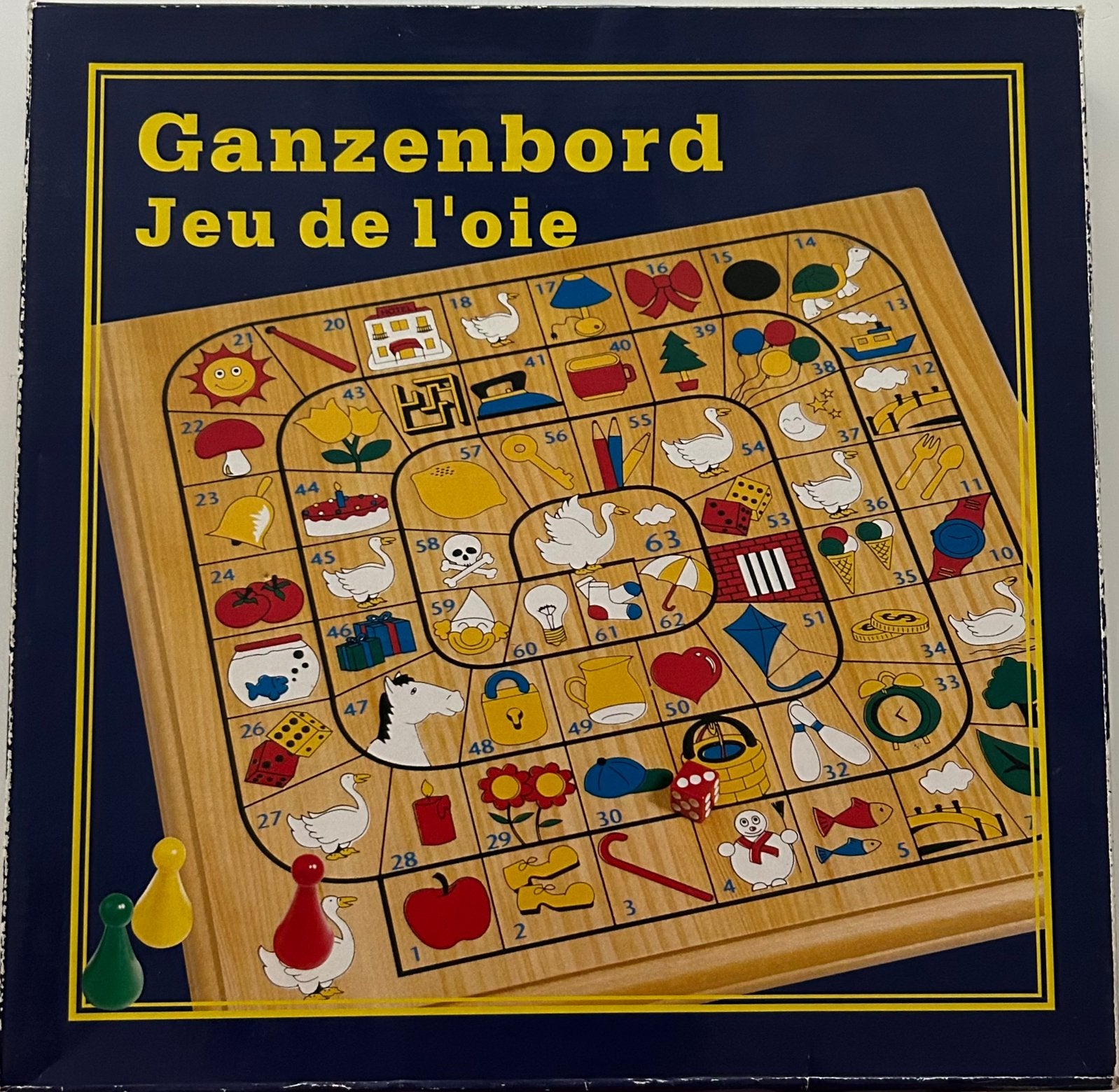 Ganzenbord spel houten spelbord compleet zgan, Ophalen of Verzenden
