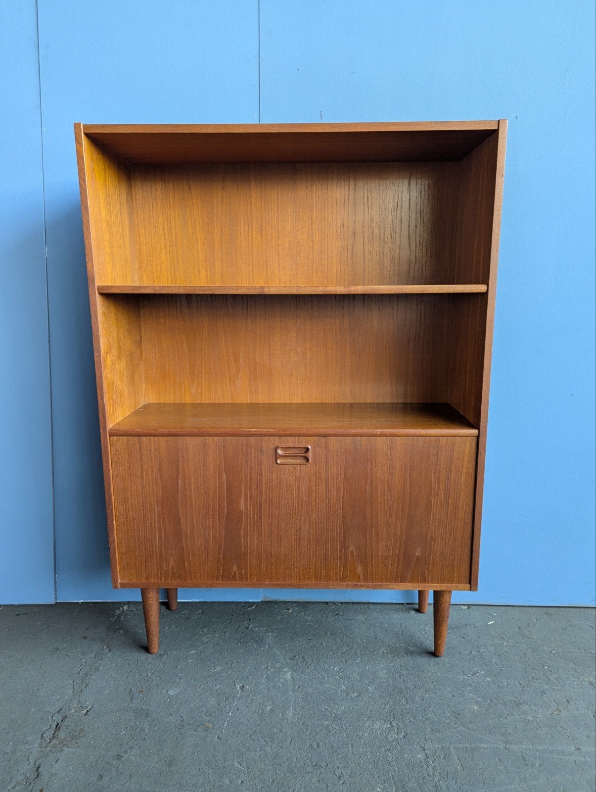 Vintage Deens teak wandkast- Westergaard Møbelfabrik, Ophalen, Gebruikt, 25 tot 50 cm, Teakhout