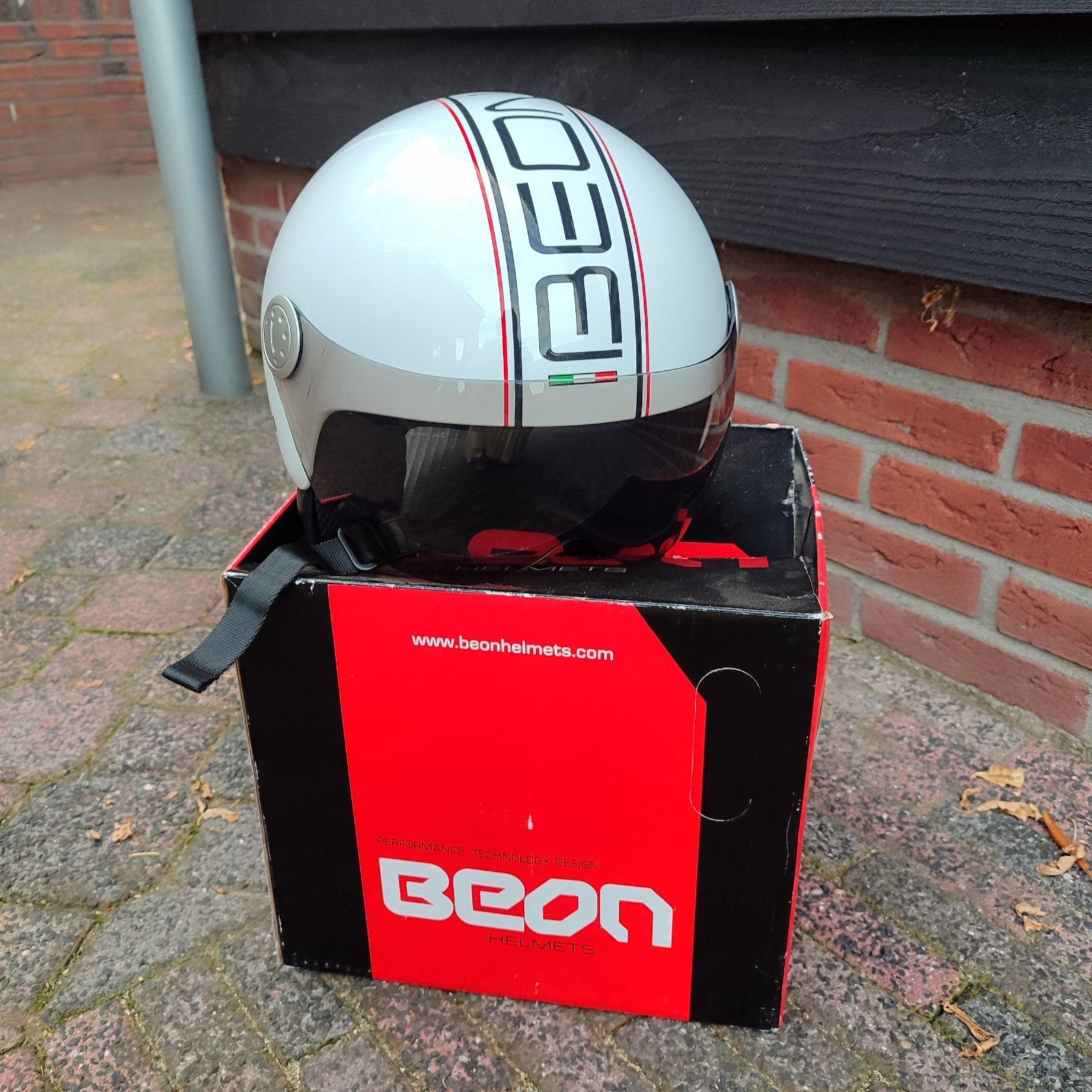 Beon Design B-100E Jethelm - Nieuw, Maat L, Wit/Zwart, Motoren, Dames, Jethelm, Ophalen of Verzenden, L