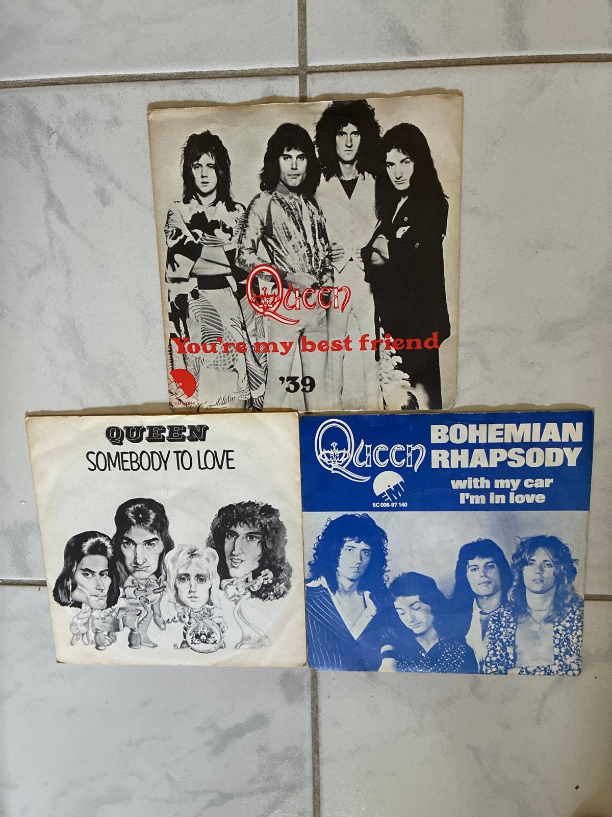 Queen Vinyl Singles: You're My Best Friend, Somebody to Love, Gebruikt, 7 inch, Ophalen of Verzenden, EP