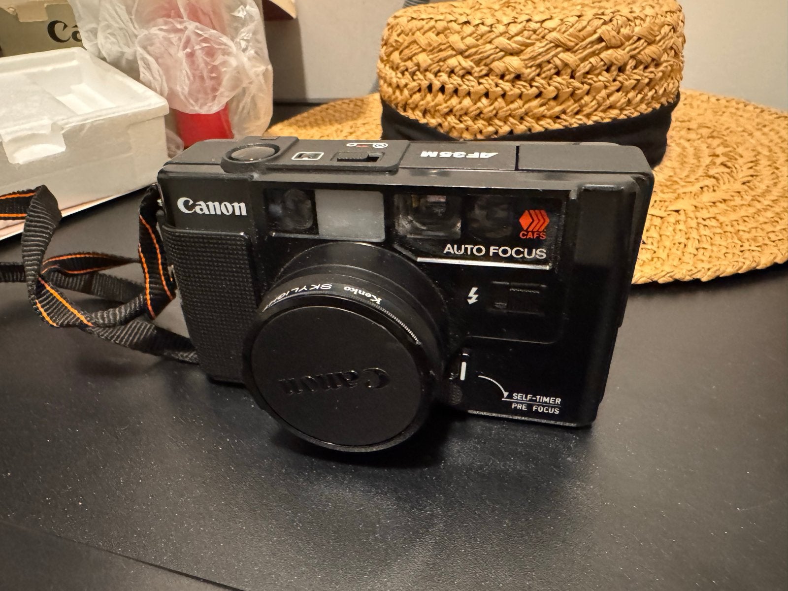 Canon AF35M Autofocus ORIGINELE VERPAKKING EN Kenko Skylight, Audio, Tv en Foto, Ophalen of Verzenden, Gebruikt, Compact, Canon