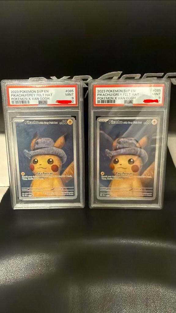 2x Pikachu van Gogh Pokemon Kaart PSA 9, Hobby en Vrije tijd, Verzamelkaartspellen | Pokémon, Zo goed als nieuw, Meerdere kaarten