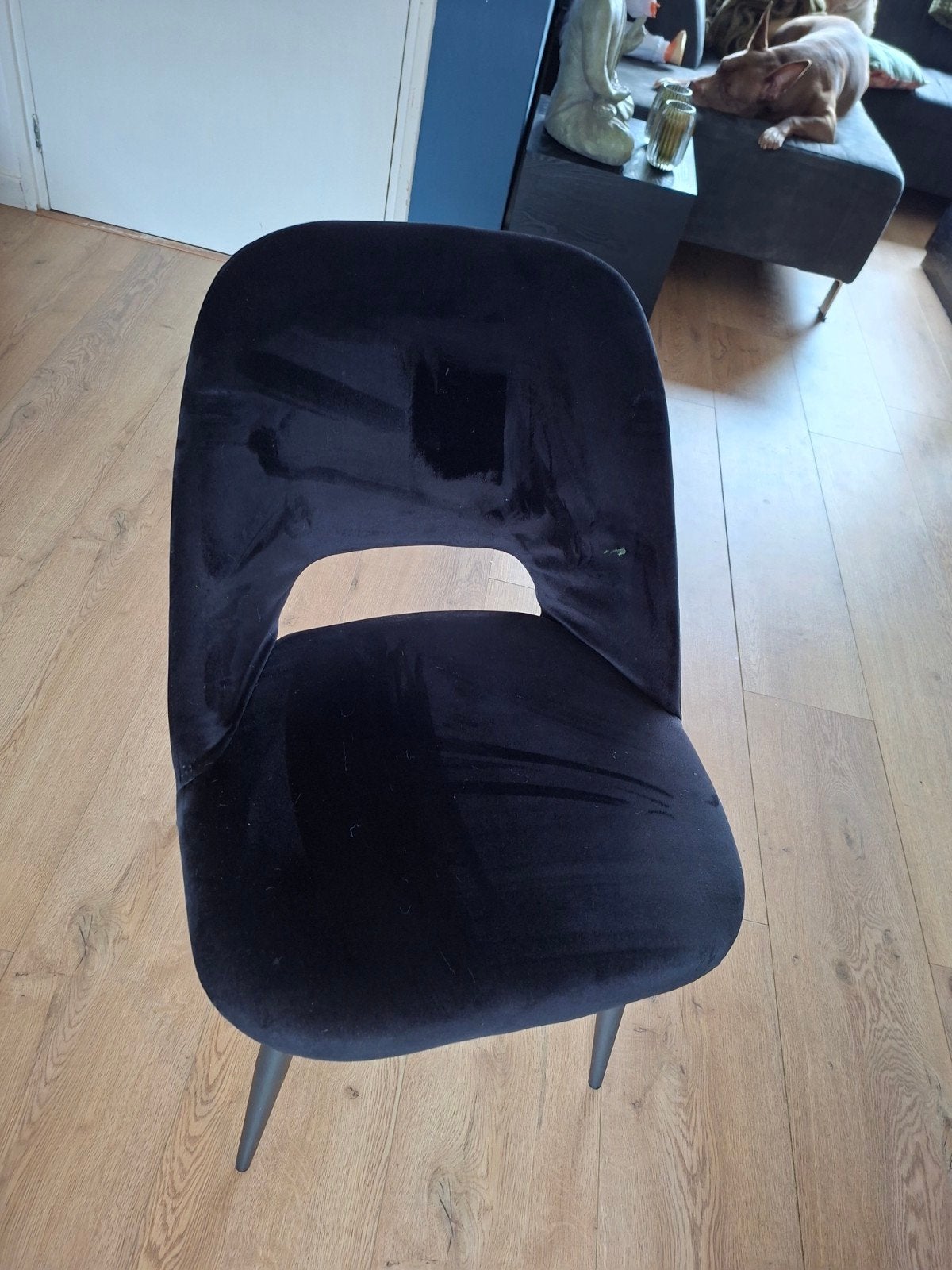 4 Eettafelstoelen: 2x Groen, 2x Zwart in nette staat, Ophalen, Gebruikt, Overige kleuren, Vier