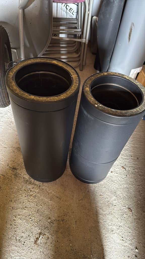 2 stuks dubbelwandig kachel pijp 150mm, Huis en Inrichting, Kachels, Ophalen, Zo goed als nieuw, Hout, Houtkachel
