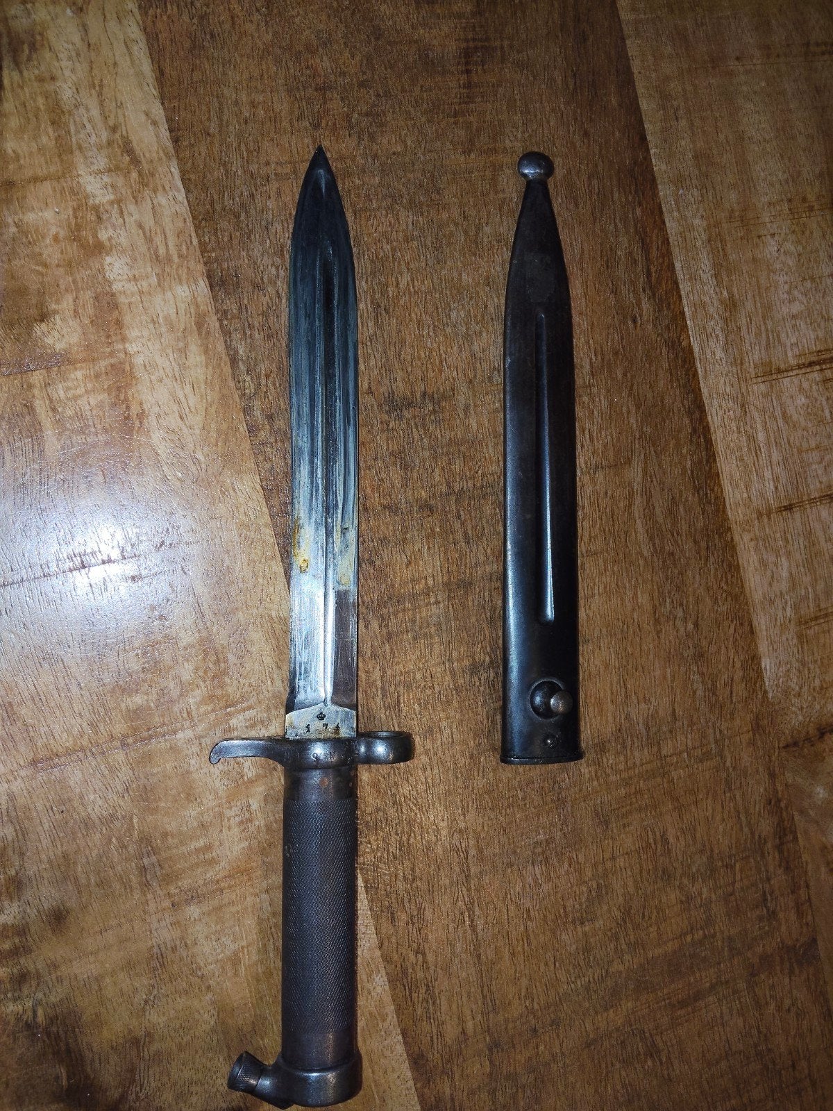 Zweedse m/1896 Mauser Bajonet (EJ AB 1899) – Extreem laag se, Ophalen of Verzenden, Mes of Dolk