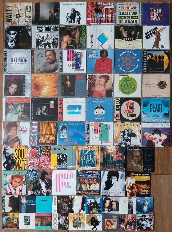 Partij van meer dan 60 CD Maxisingle's uit de jaren 80, Verzenden, Maxi-single, Zo goed als nieuw, Pop