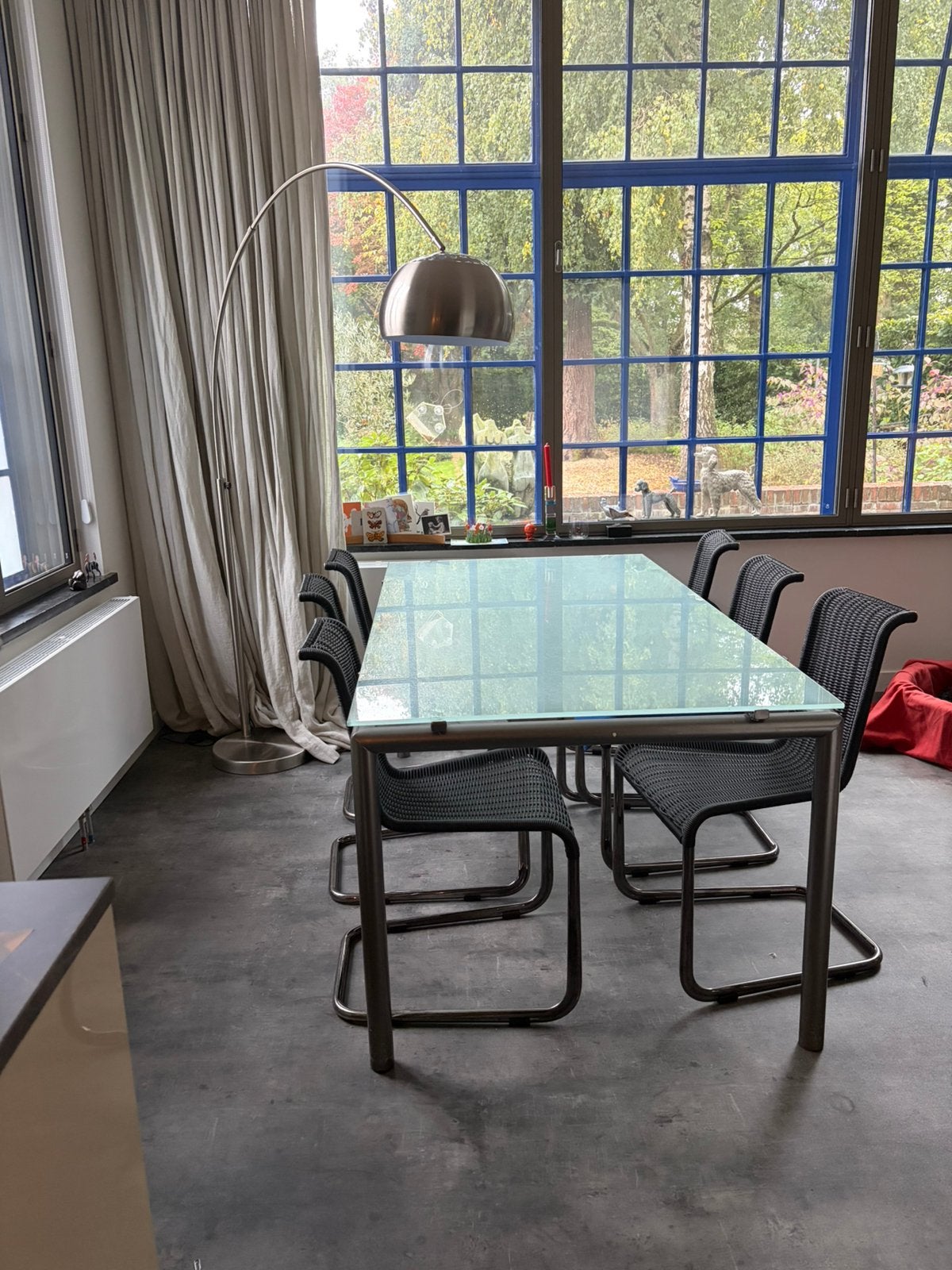 Eettafel Gerard v d Berg (Montis) en 6 Tecta sledestoelen, Huis en Inrichting, Ophalen, Gebruikt, Design, 50 tot 100 cm
