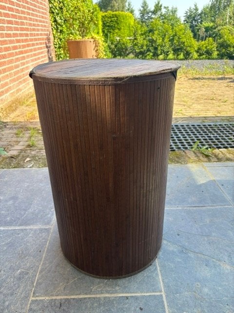 wasmand, houten mand, met waszak en deksel, Huis en Inrichting, Ophalen, Gebruikt, Bruin, Wasmand