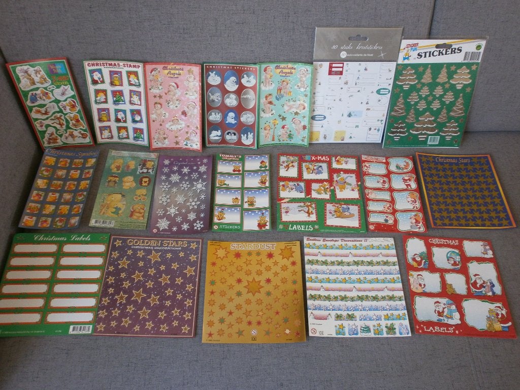 19 Stickervellen kerst, Ophalen of Verzenden, Nieuw, Kerst, Overige typen