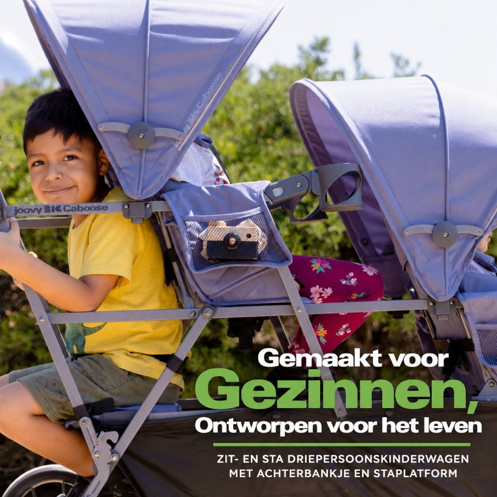 Joovy Big Caboose Triple Kinderwagen - Blauw, Rood en Zwart, Ophalen of Verzenden, Nieuw, Overige merken, Duomodel