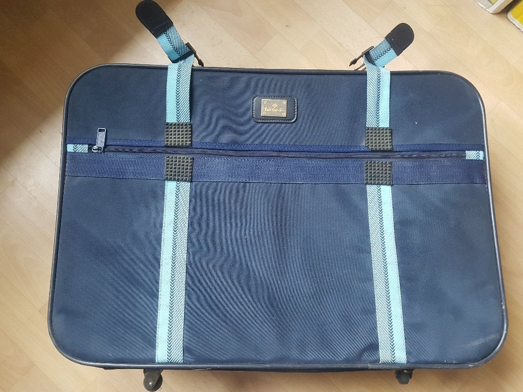 grote blauwe lichtgewicht koffer zie foto's, Sieraden, Tassen en Uiterlijk, Koffers, Ophalen, Zo goed als nieuw, Overige materialen