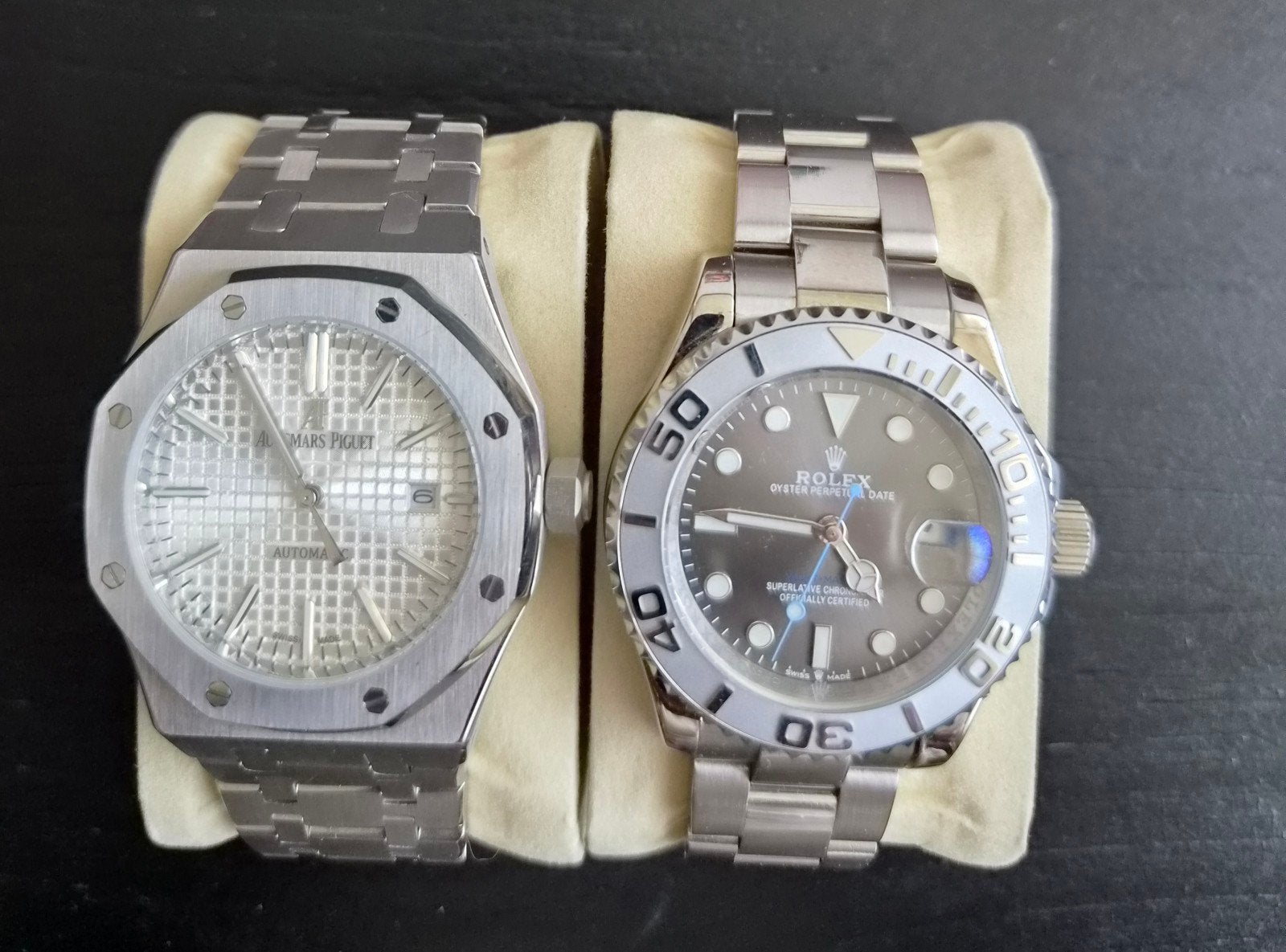 Audemars Piguet Royal Oak en Rolex Yacht-Master, Sieraden, Tassen en Uiterlijk, Staal, Polshorloge, Ophalen of Verzenden, Zo goed als nieuw