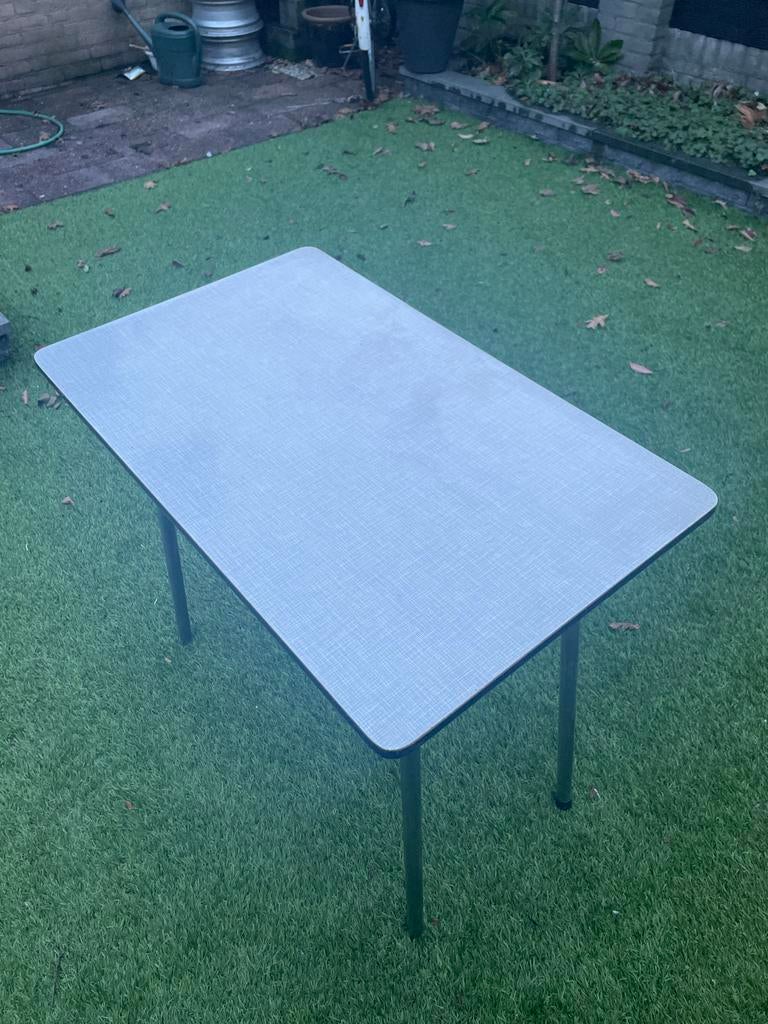 Vintage formica Brabantia tafel wit - 78x48 cm, Huis en Inrichting, Tafels | Eettafels, Ophalen of Verzenden, Gebruikt, Rechthoekig