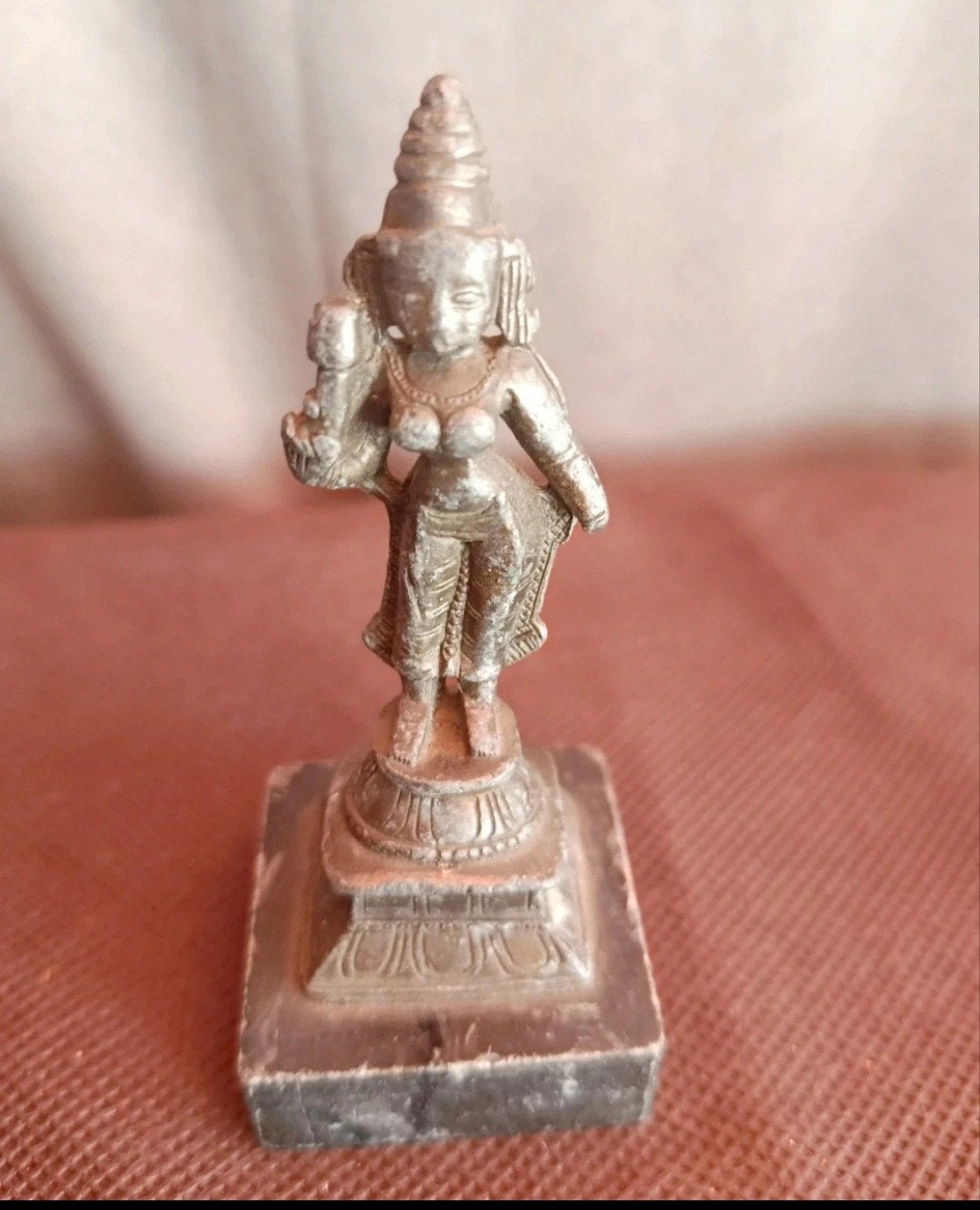 Antiek / Vintage Bronzen Beeldje Hindoeïstische Godin (10 cm, Antiek en Kunst, Ophalen of Verzenden