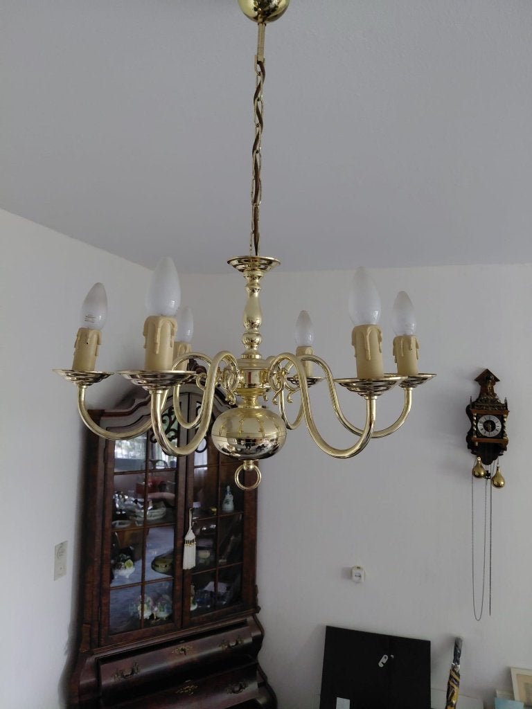 Goudkleurige Kroonluchters - Goede Staat, Ophalen, Gebruikt, E14 (klein), Glas