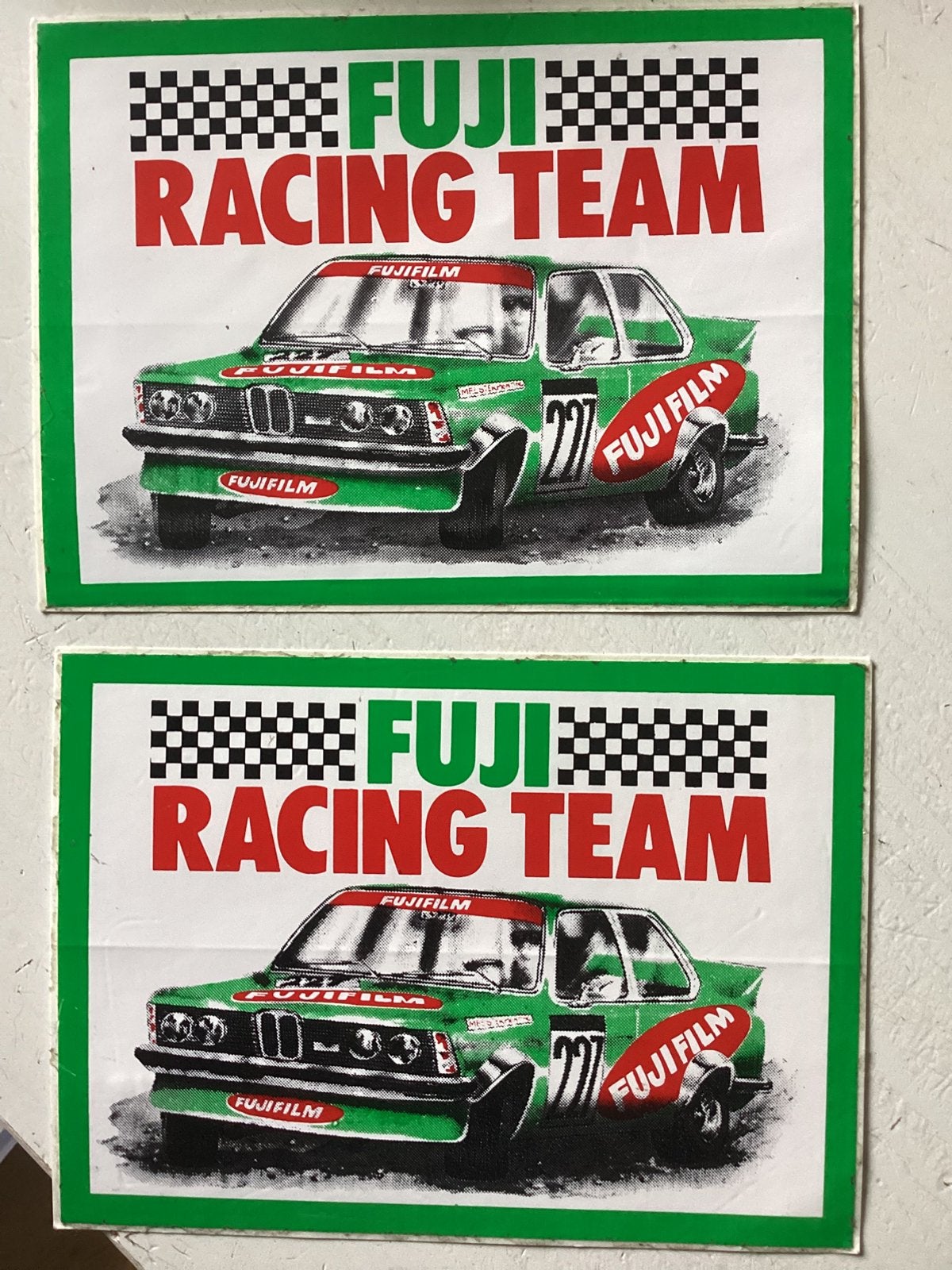 2 stickers Fuji Racing Team, Verzenden, Zo goed als nieuw, Sport