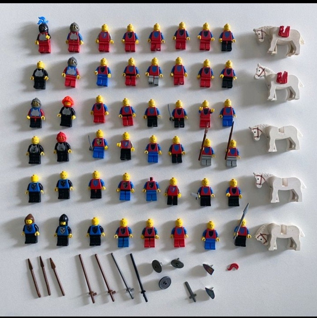 Lego ridders en paarden set (1970/1980), Gebruikt, Lego, Ophalen of Verzenden, Minifiguur