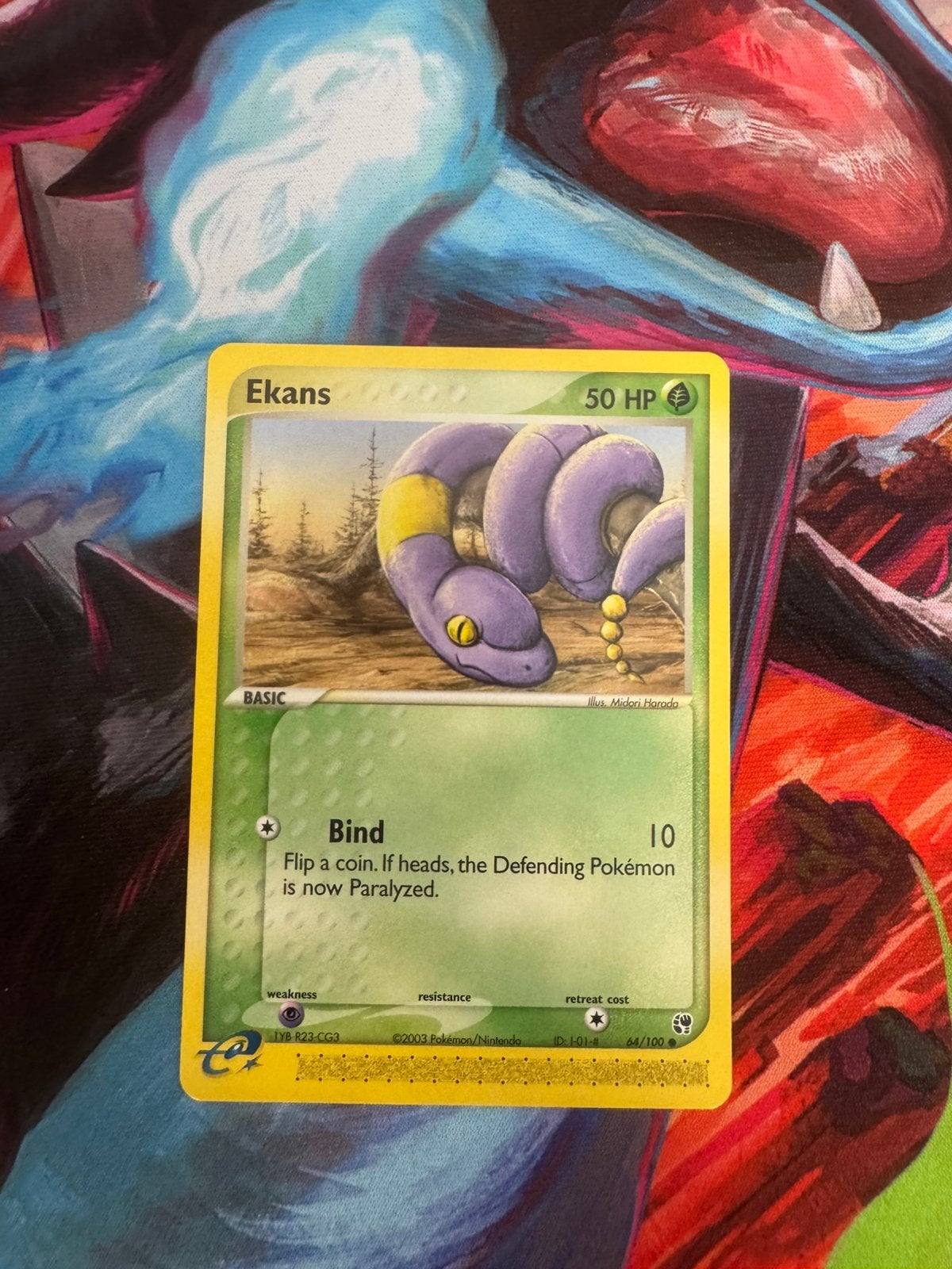 Pokémon kaarten Ekans #64, Ophalen of Verzenden, Zo goed als nieuw, Losse kaart