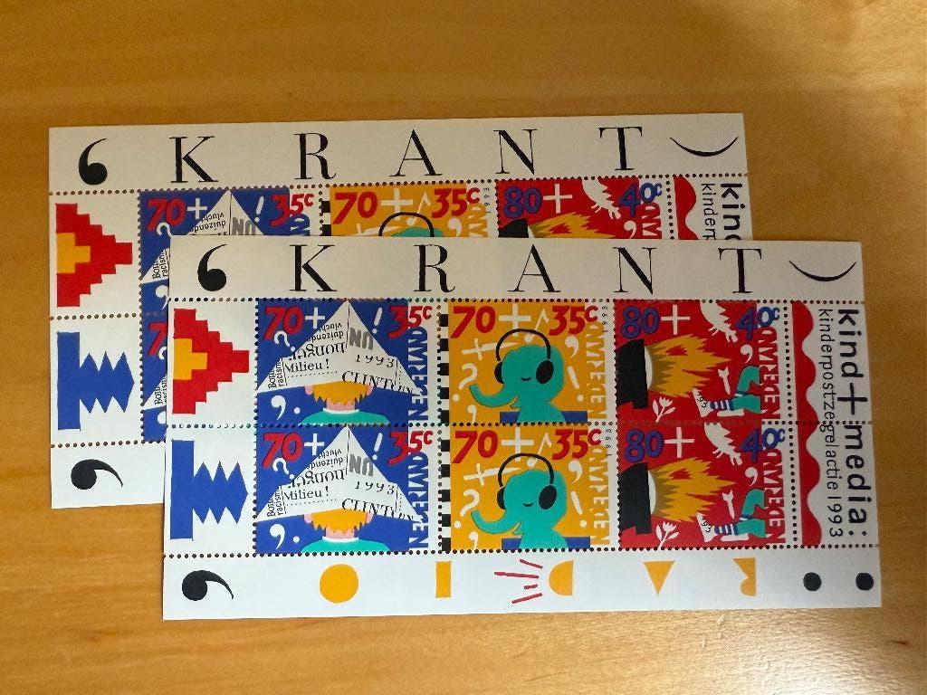 Kinderpostzegels 1993 kind en media - nvph 1578, Postzegels en Munten, Postzegels | Nederland, Ophalen of Verzenden, Na 1940, Postfris