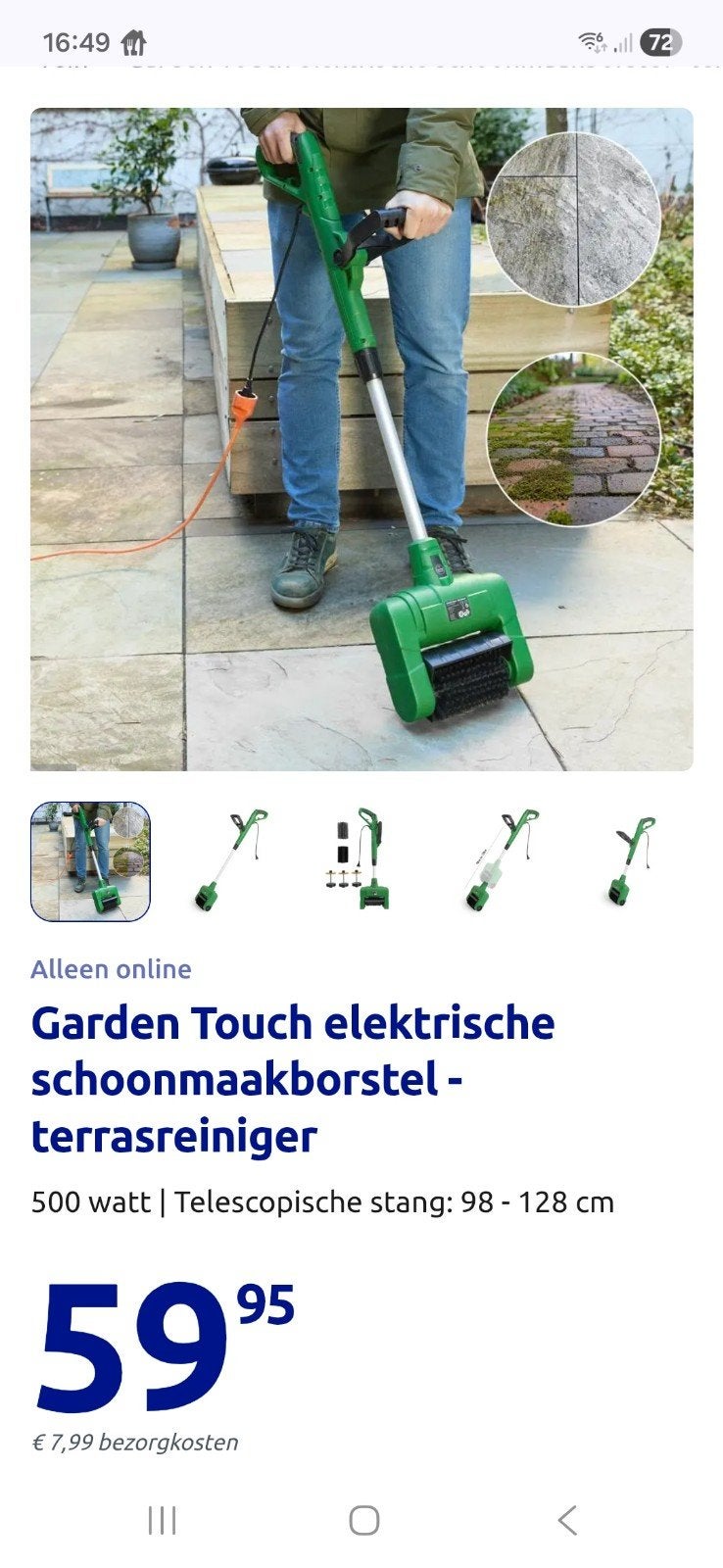 Garden Touch Multibrush elektrische terrasreiniger, Ophalen, Gebruikt, Garden Touch