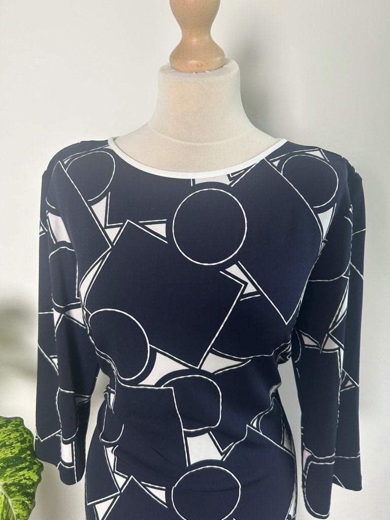 Joseph Ribkoff maat 44 46 classy blauwe jurk 3559, Joseph Ribkoff, Joseph Ribkoff, Blauw, Maat 46/48 (XL) of groter