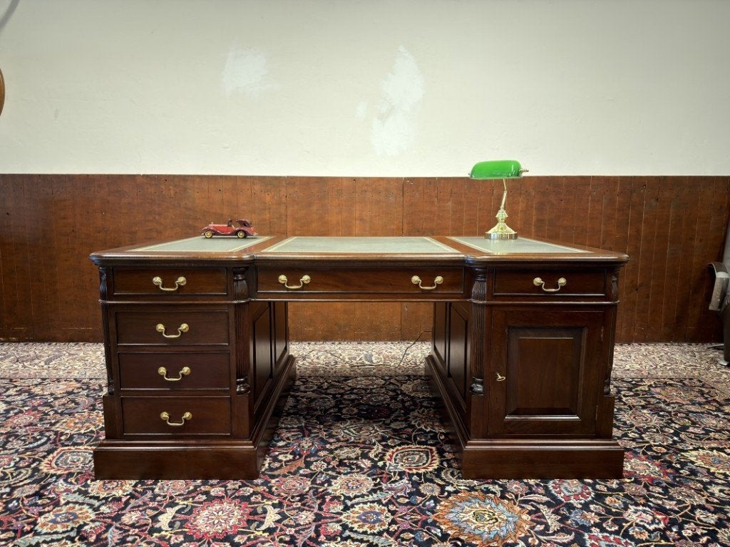 Klassiek Engels Chesterfield Bureau Partnerdesk, Ophalen of Verzenden