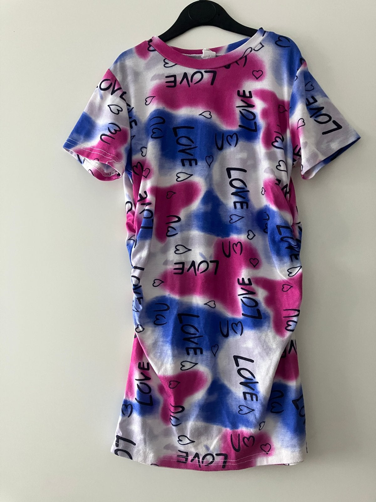 Shein Meisjes Jurk Love' Print maat 128, Ophalen of Verzenden, Zo goed als nieuw, Meisje, Jurk of Rok